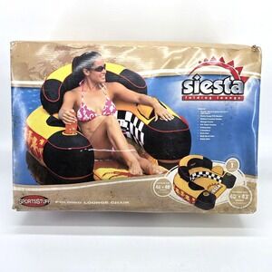 VTG 2002 Siesta Folding Seat Lounge Chair Pool Float Cup Holders 54-1600 40"x68"